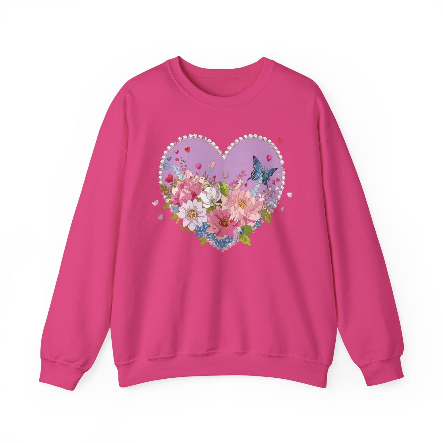 Floral Heart Sweatshirt, Floral Love Sweatshirt, Valentine's Day Sweatshirt, Heart Floral Sweatshirt
