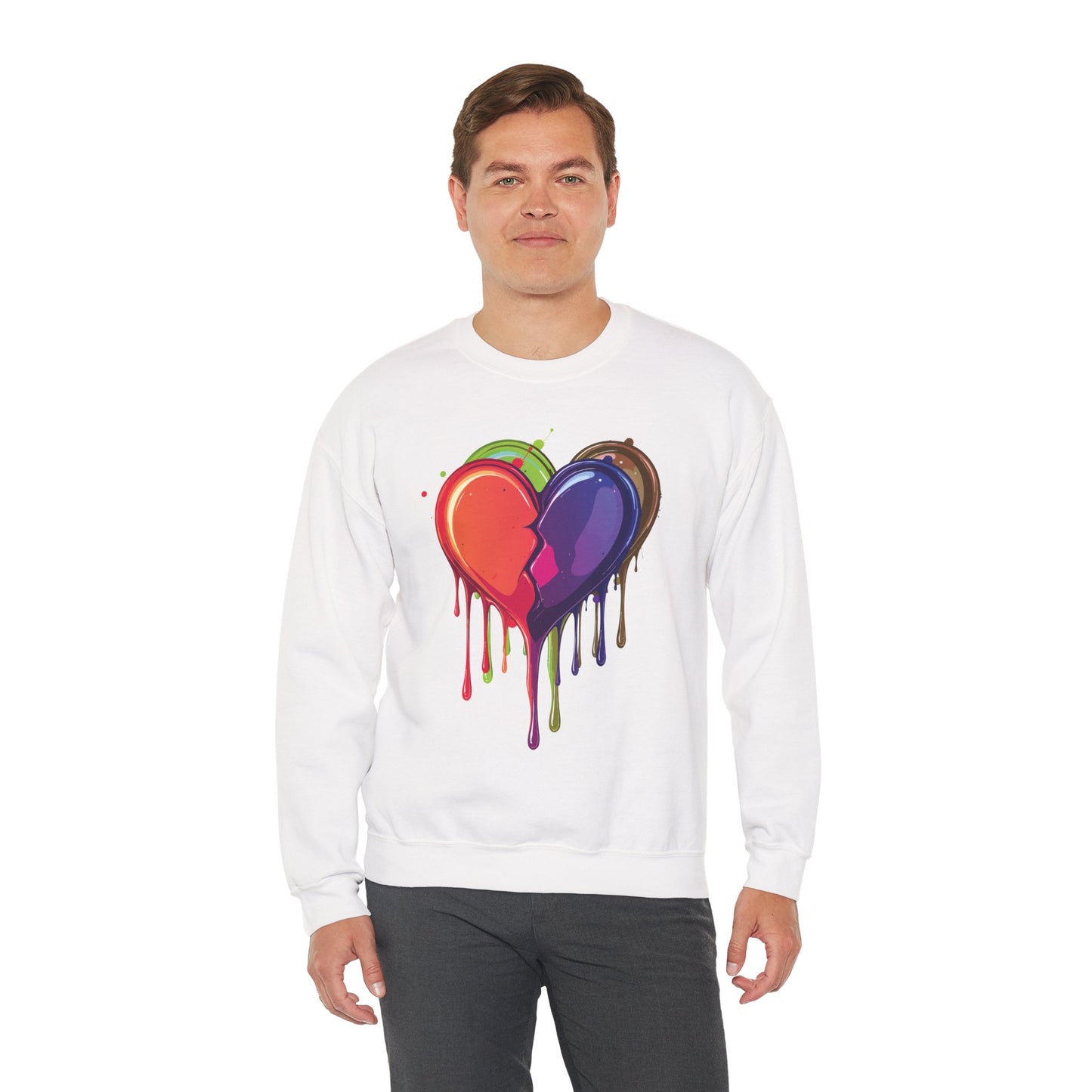Double Bleeding Heart Sweatshirt, Big Heart Sweatshirt, Love Sweatshirt, Valentine's Day Sweatshirt, Heart Sweatshirt 119