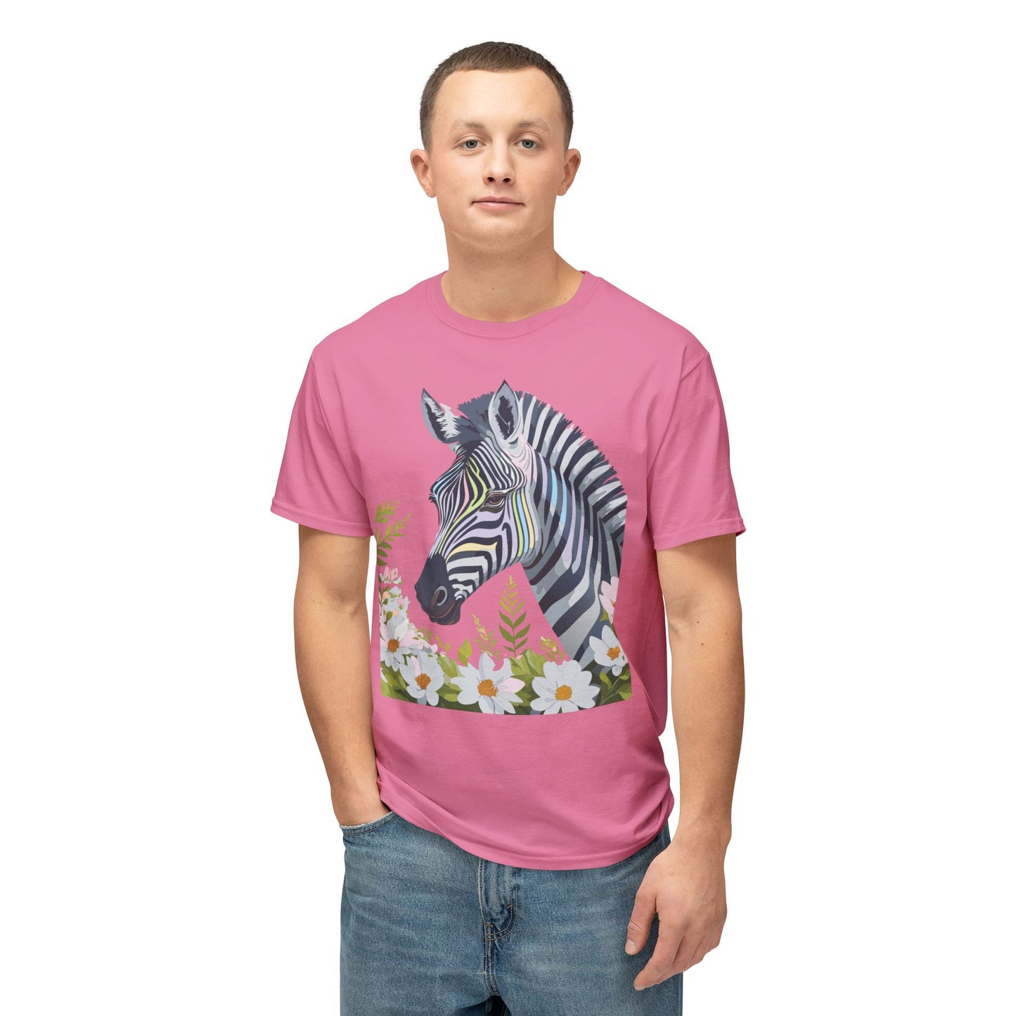 Zebra T-Shirt, Vintage Zebra Tee, Floral Tees, Zebra Art Design Shirt, Tee Shirt with Zebra 7