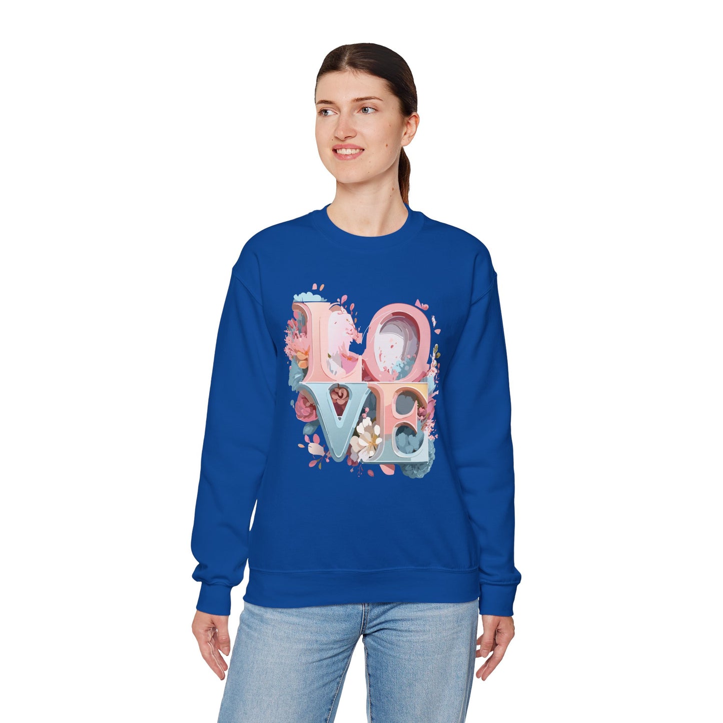 Floral Love Sweatshirt, Valentine's Day Sweatshirt, Love Flower Sweatshirt