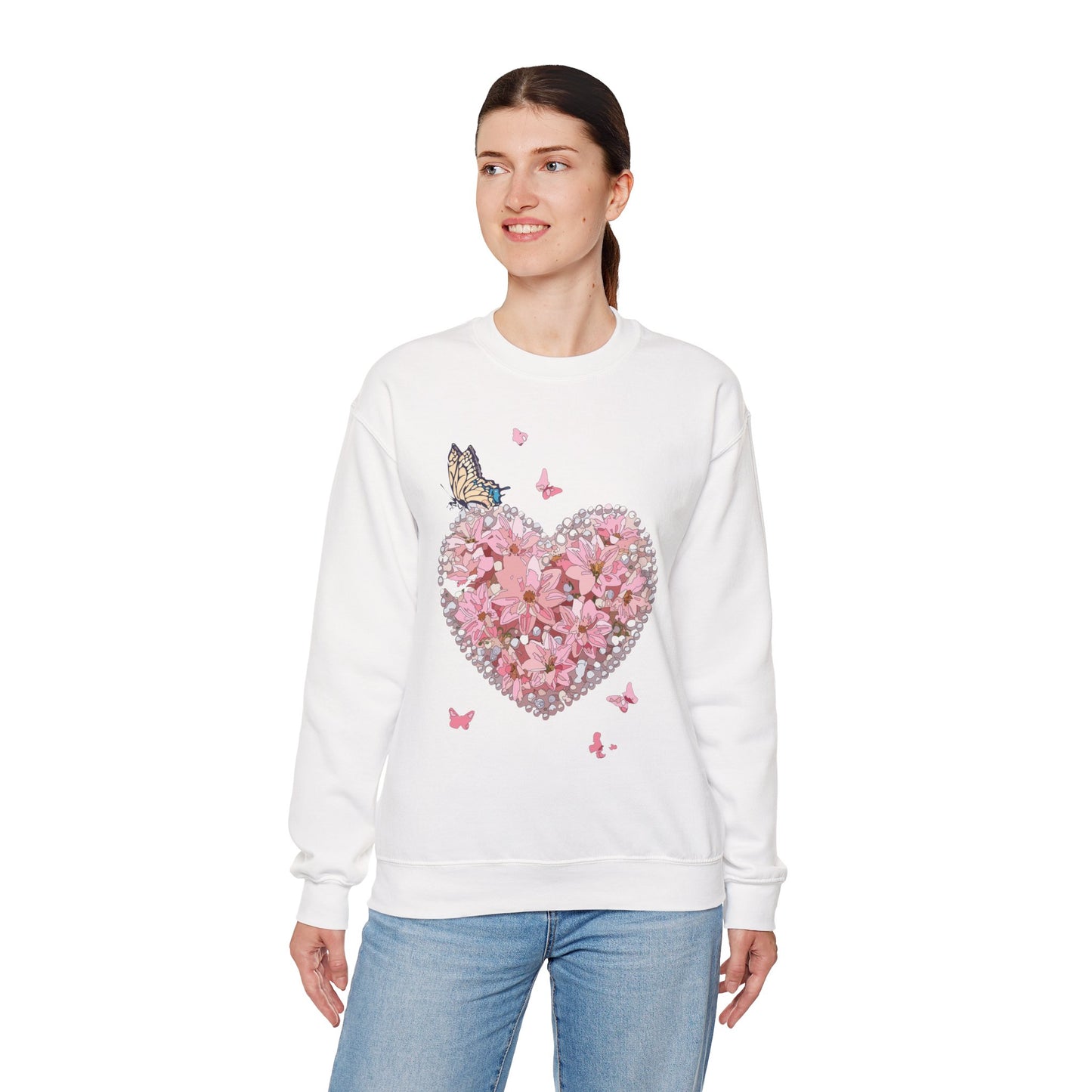 Floral Heart Sweatshirt, Floral Love Sweatshirt, Valentine's Day Sweatshirt, Heart Floral Sweatshirt