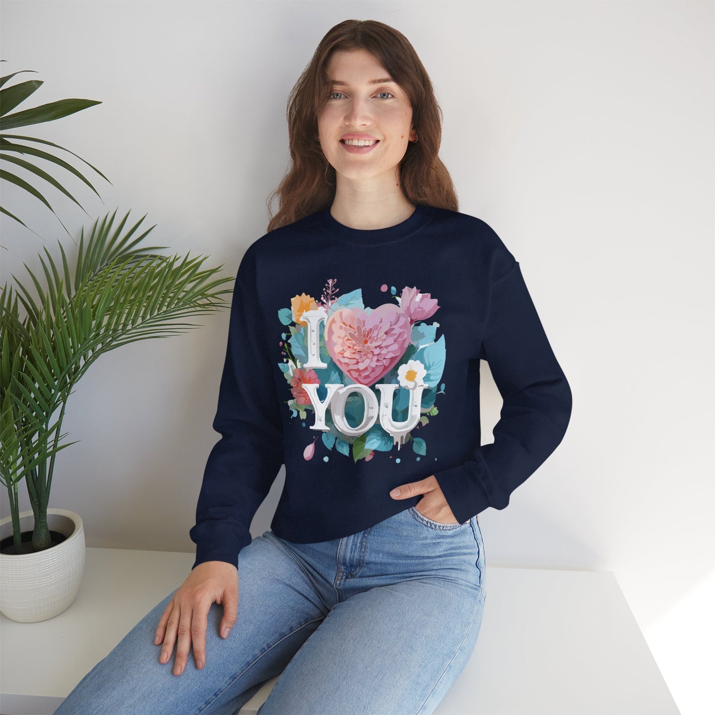 Floral Love Sweatshirt, Valentine's Day Sweatshirt, Love Flower Sweatshirt