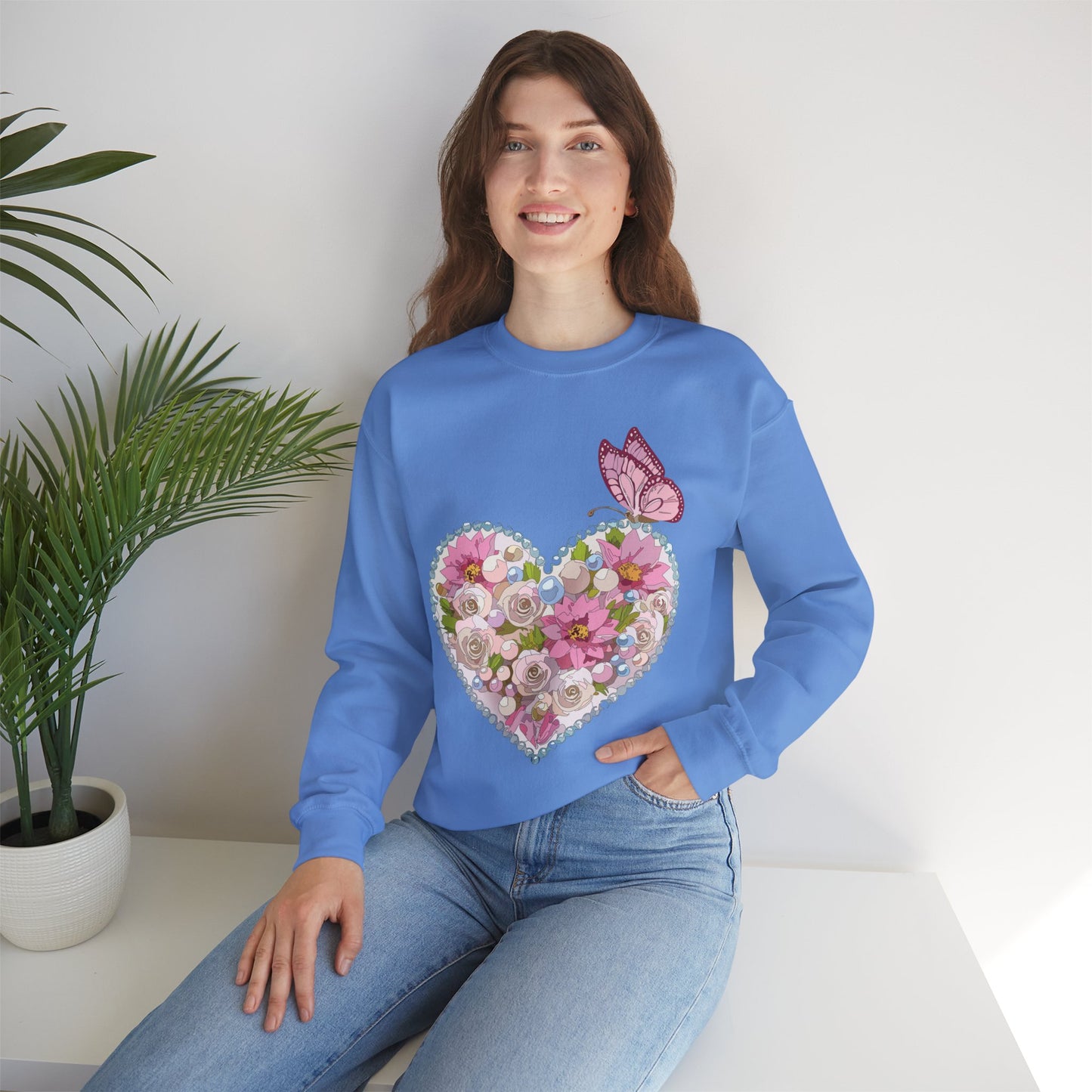 Floral Heart Sweatshirt, Floral Love Sweatshirt, Valentine's Day Sweatshirt, Heart Floral Sweatshirt