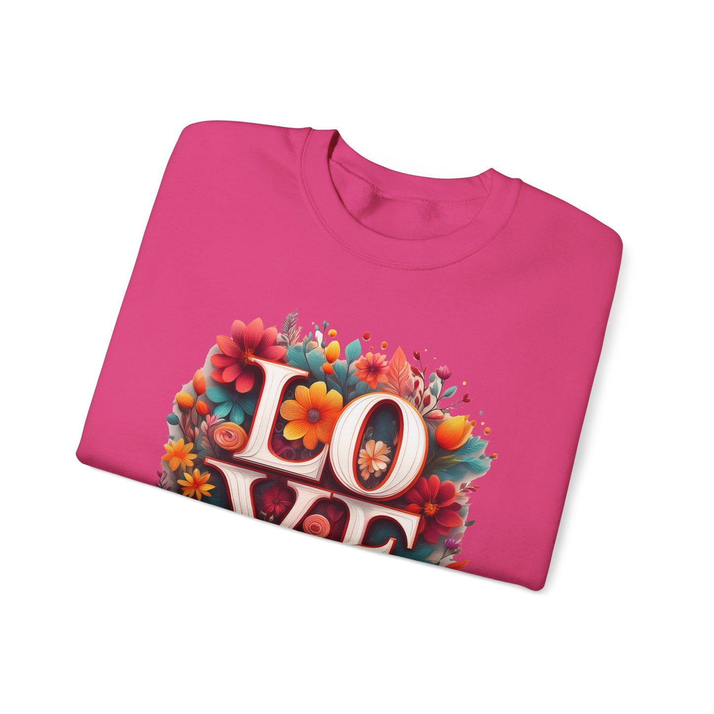 Floral Love Sweatshirt, Valentine's Day Sweatshirt, Love Flower Sweatshirt