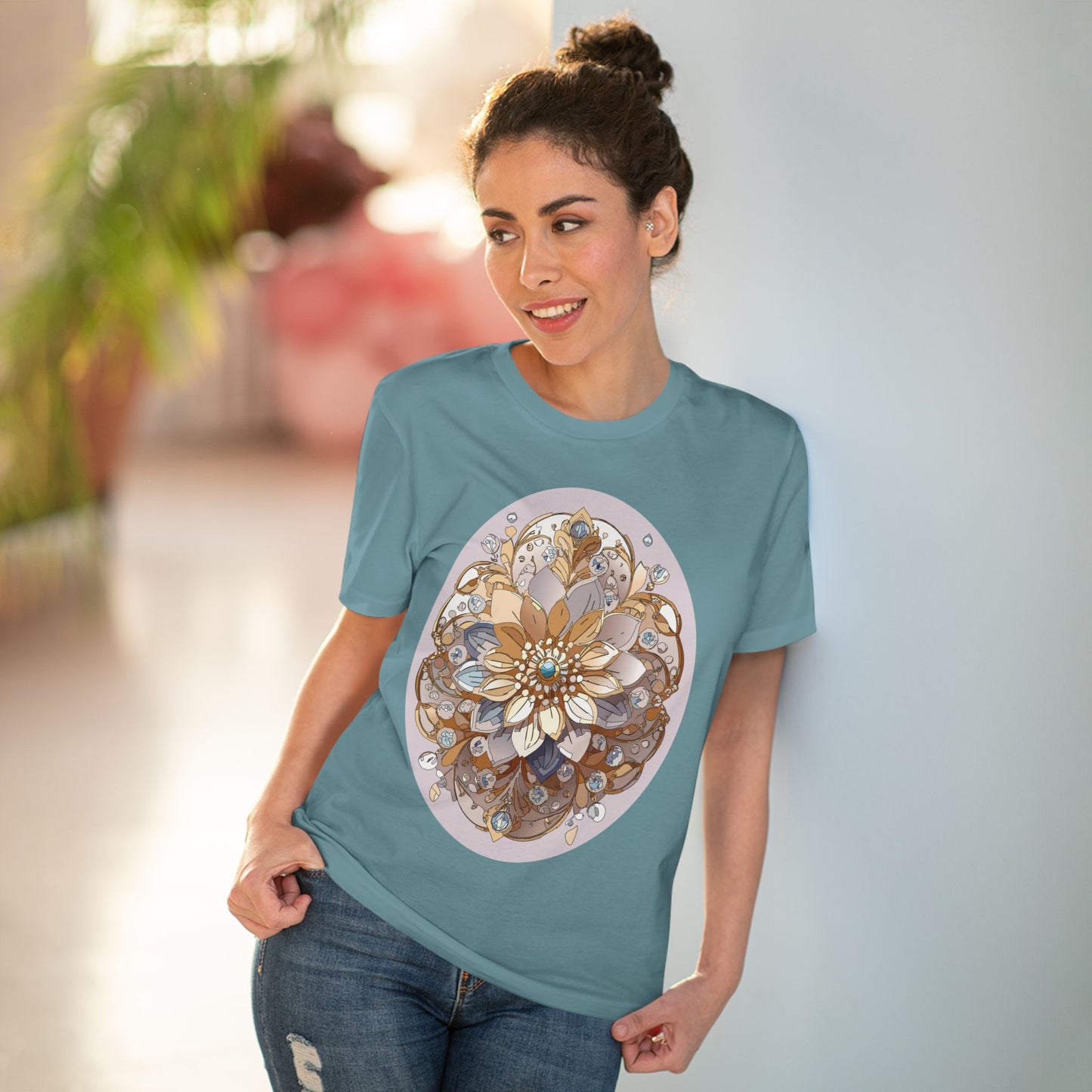 Organic T-shirt with Flower