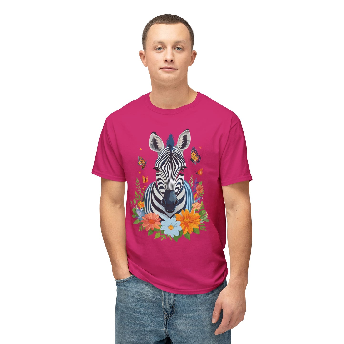 Zebra T-Shirt, Vintage Zebra Tee, Floral Tees, Zebra Art Design Shirt, Tee Shirt with Zebra 8