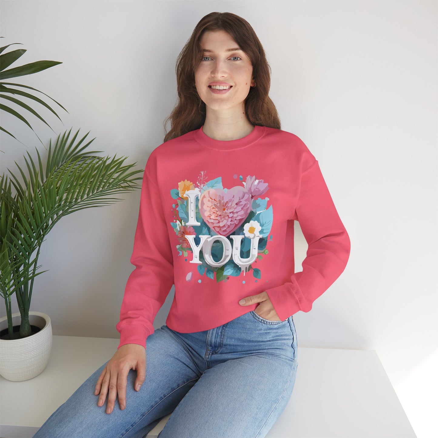 Floral Love Sweatshirt, Valentine's Day Sweatshirt, Love Flower Sweatshirt