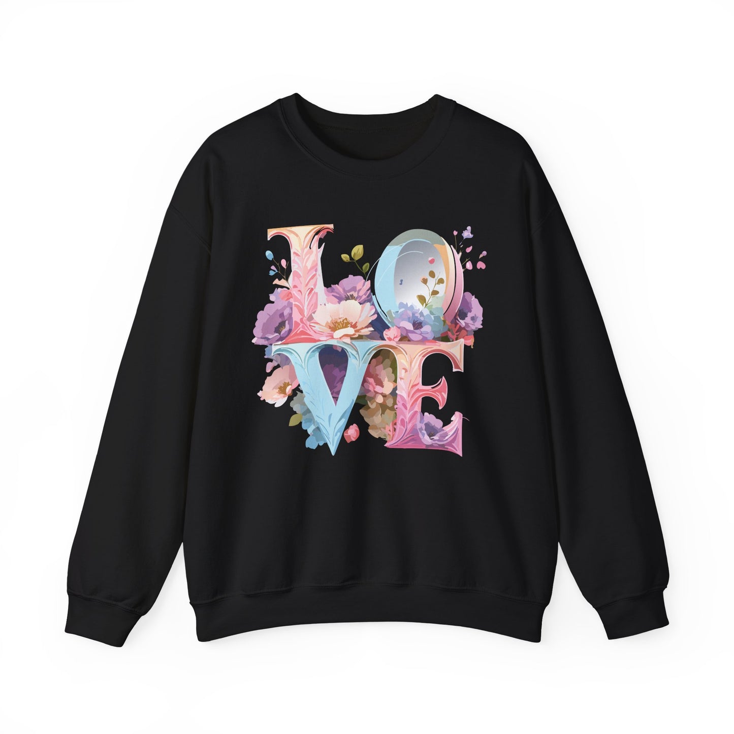 Floral Love Sweatshirt, Valentine's Day Sweatshirt, Love Flower Sweatshirt