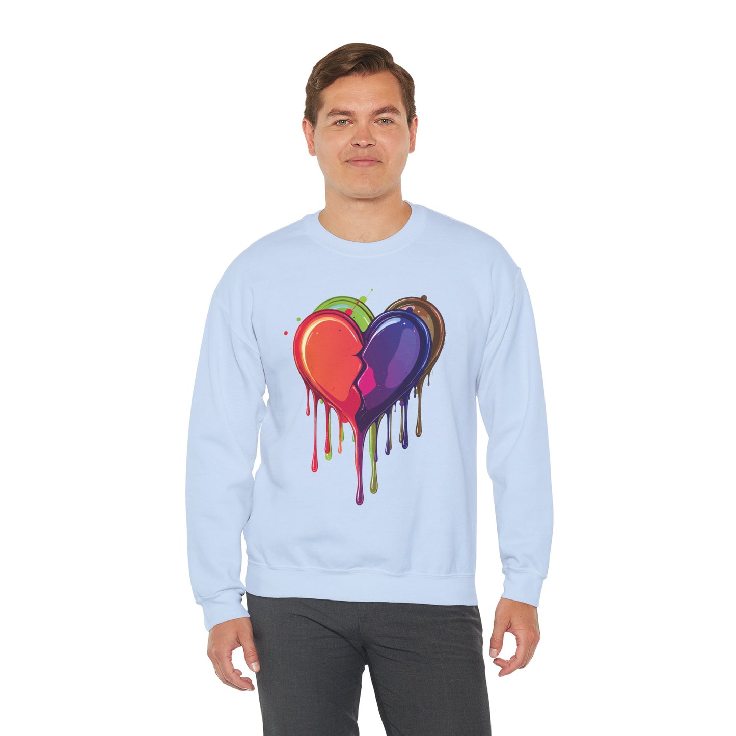Double Bleeding Heart Sweatshirt, Big Heart Sweatshirt, Love Sweatshirt, Valentine's Day Sweatshirt, Heart Sweatshirt 119