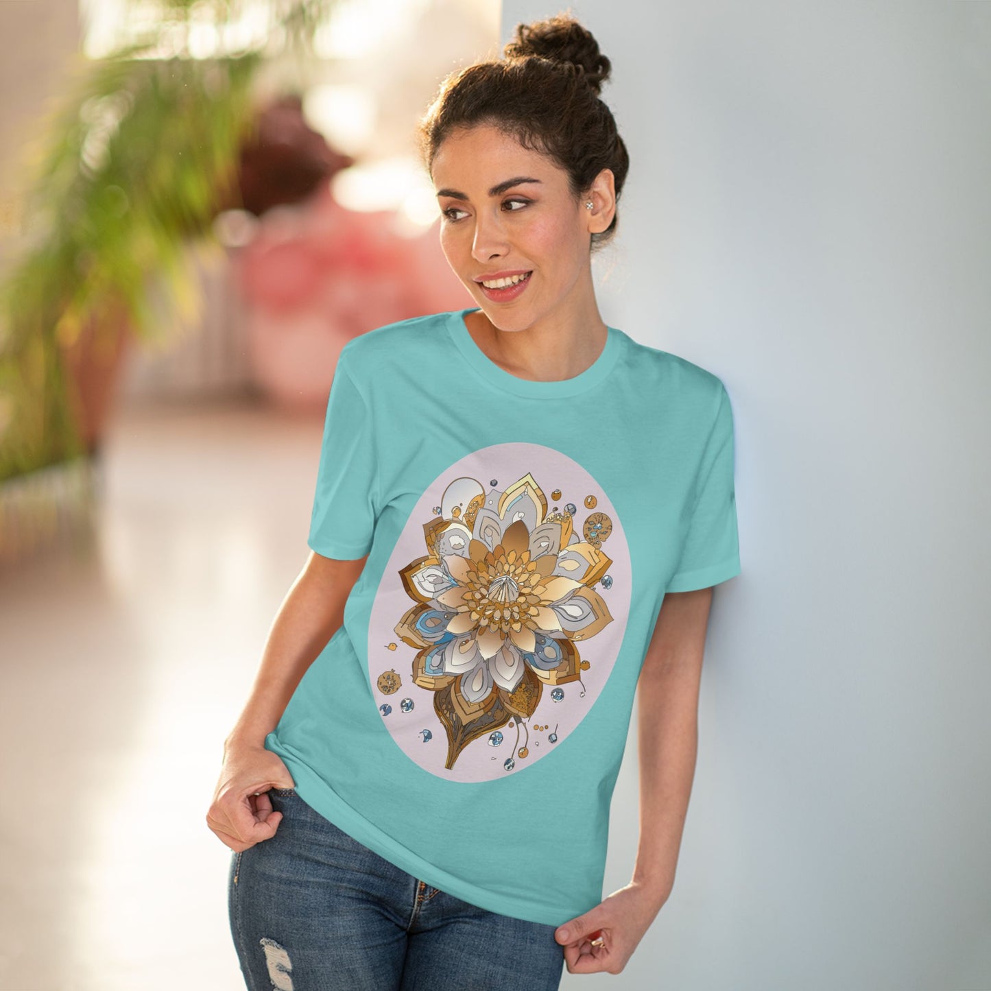 Organic T-shirt with Flower