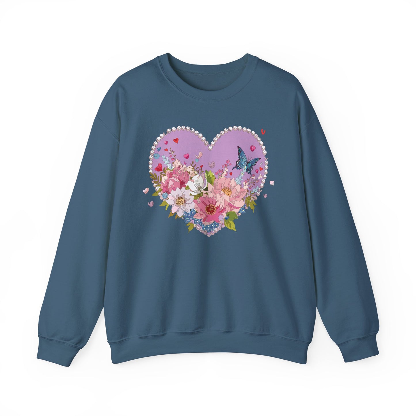 Floral Heart Sweatshirt, Floral Love Sweatshirt, Valentine's Day Sweatshirt, Heart Floral Sweatshirt
