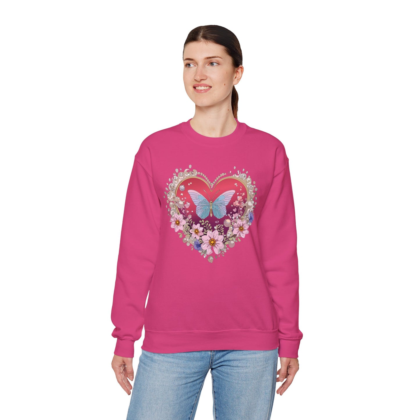 Floral Heart Sweatshirt, Floral Love Sweatshirt, Valentine's Day Sweatshirt, Heart Floral Sweatshirt