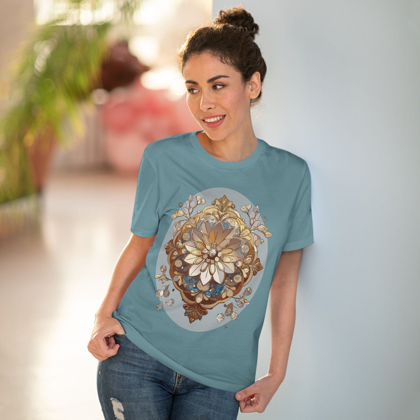 Organic T-shirt with Flower