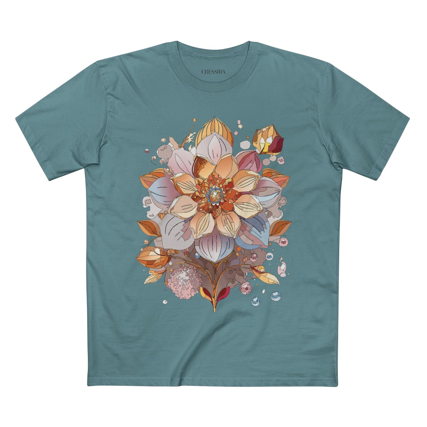 Floral Shirt, Shirt with Flower, Tee Shirt with Antique Flower