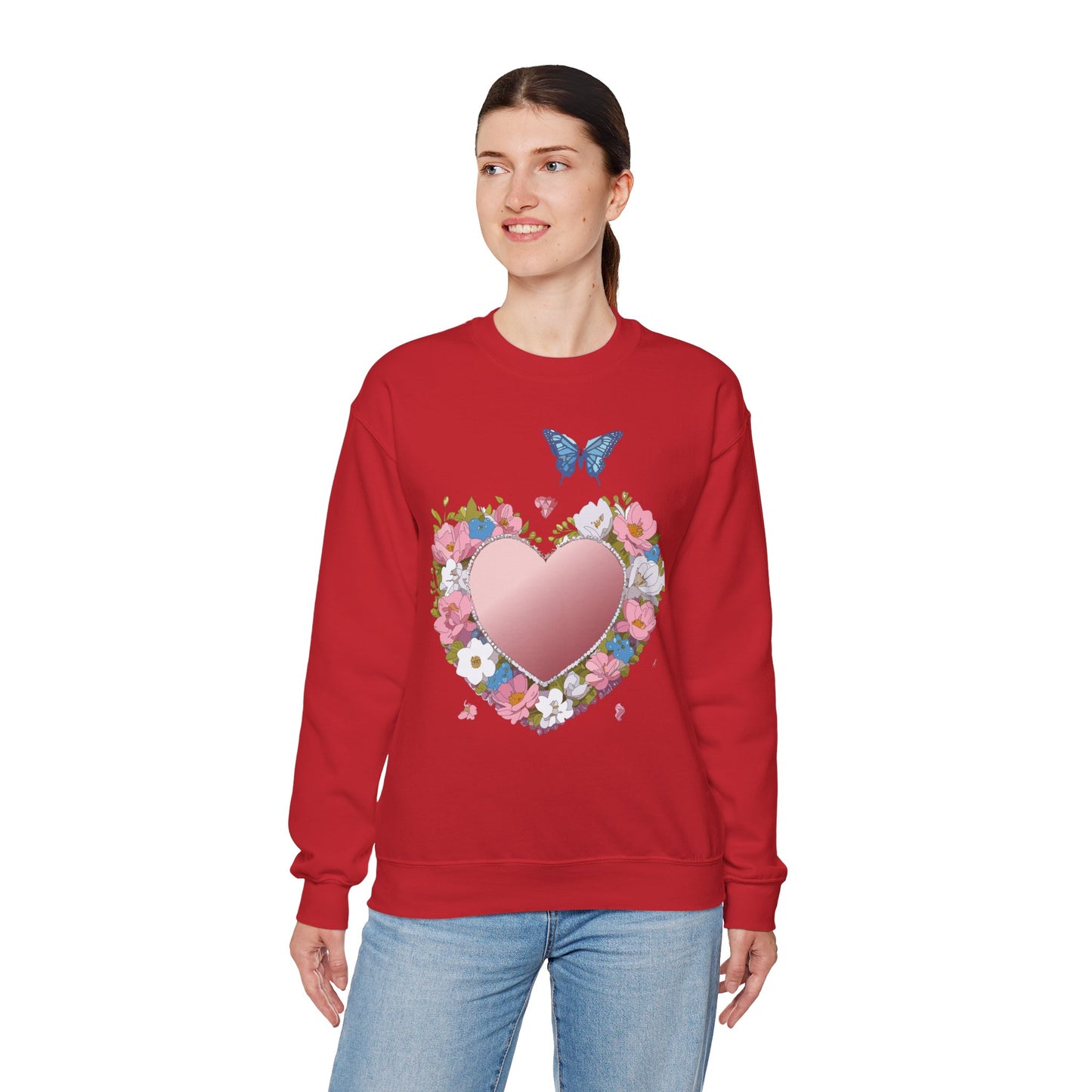 Floral Heart Sweatshirt, Floral Love Sweatshirt, Valentine's Day Sweatshirt, Heart Floral Sweatshirt