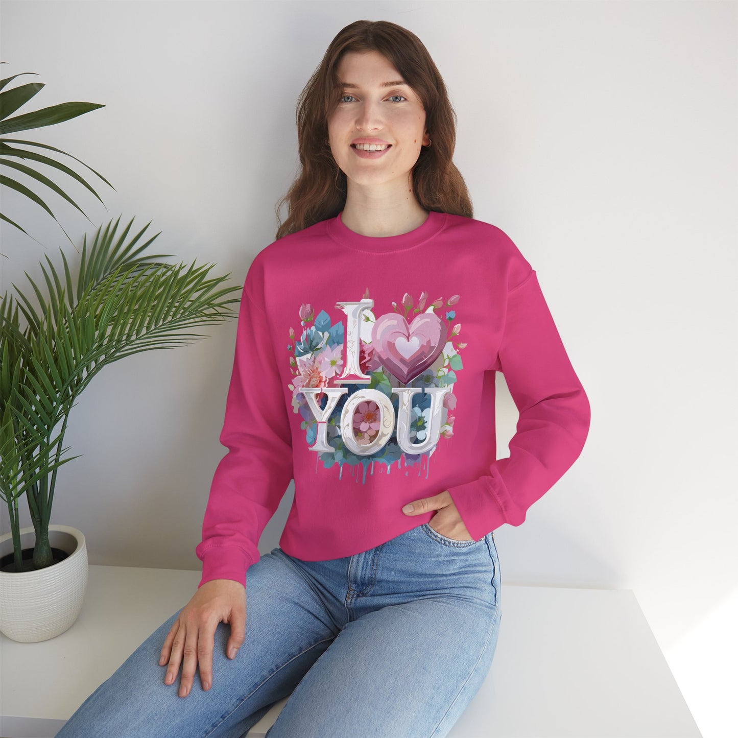 Floral Love Sweatshirt, Valentine's Day Sweatshirt, Love Flower Sweatshirt