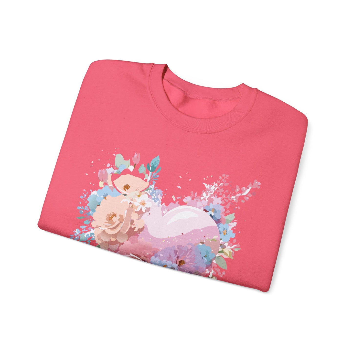 Floral Heart Sweatshirt, Floral Love Sweatshirt, Valentine's Day Sweatshirt, Heart Floral Sweatshirt