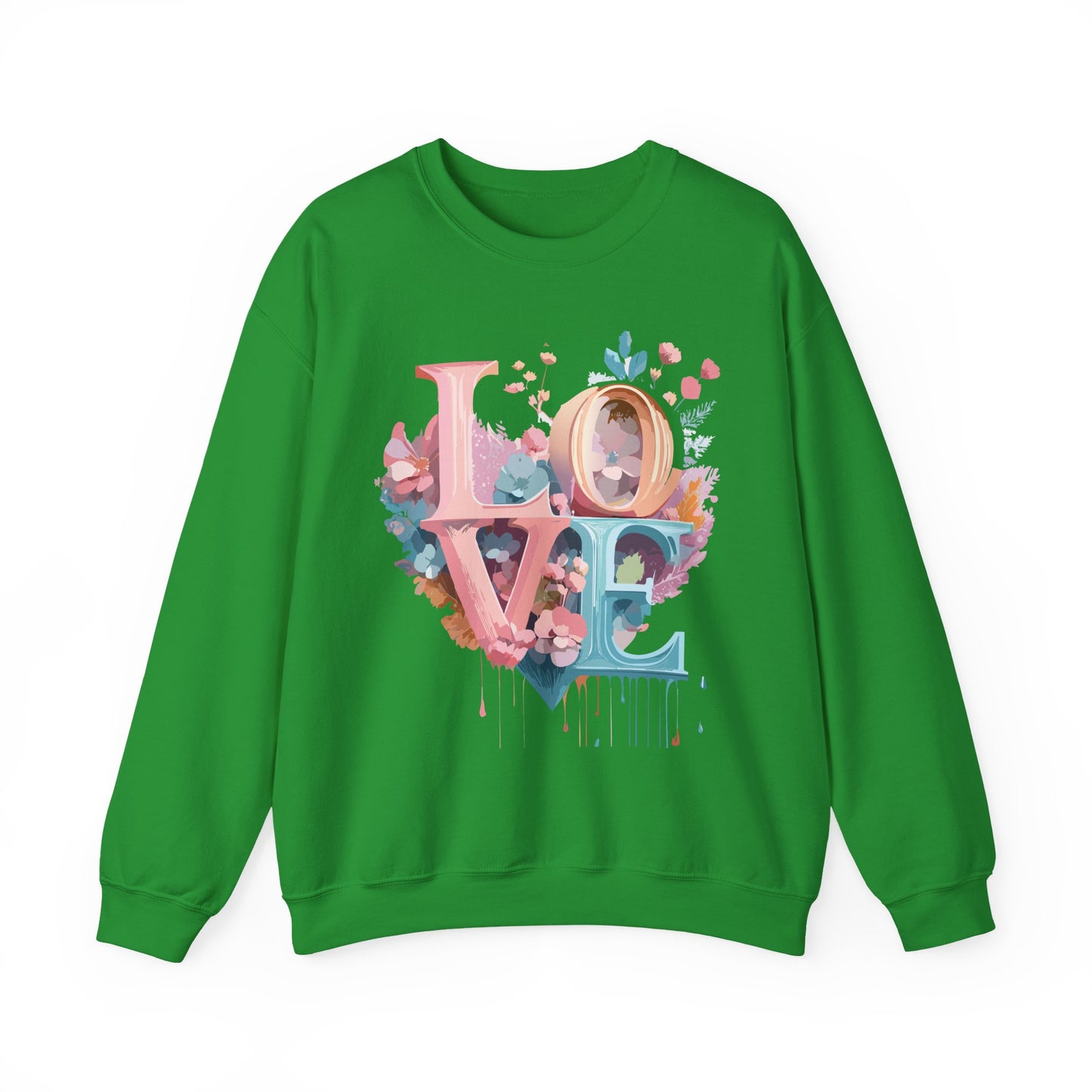 Floral Love Sweatshirt, Valentine's Day Sweatshirt, Love Flower Sweatshirt