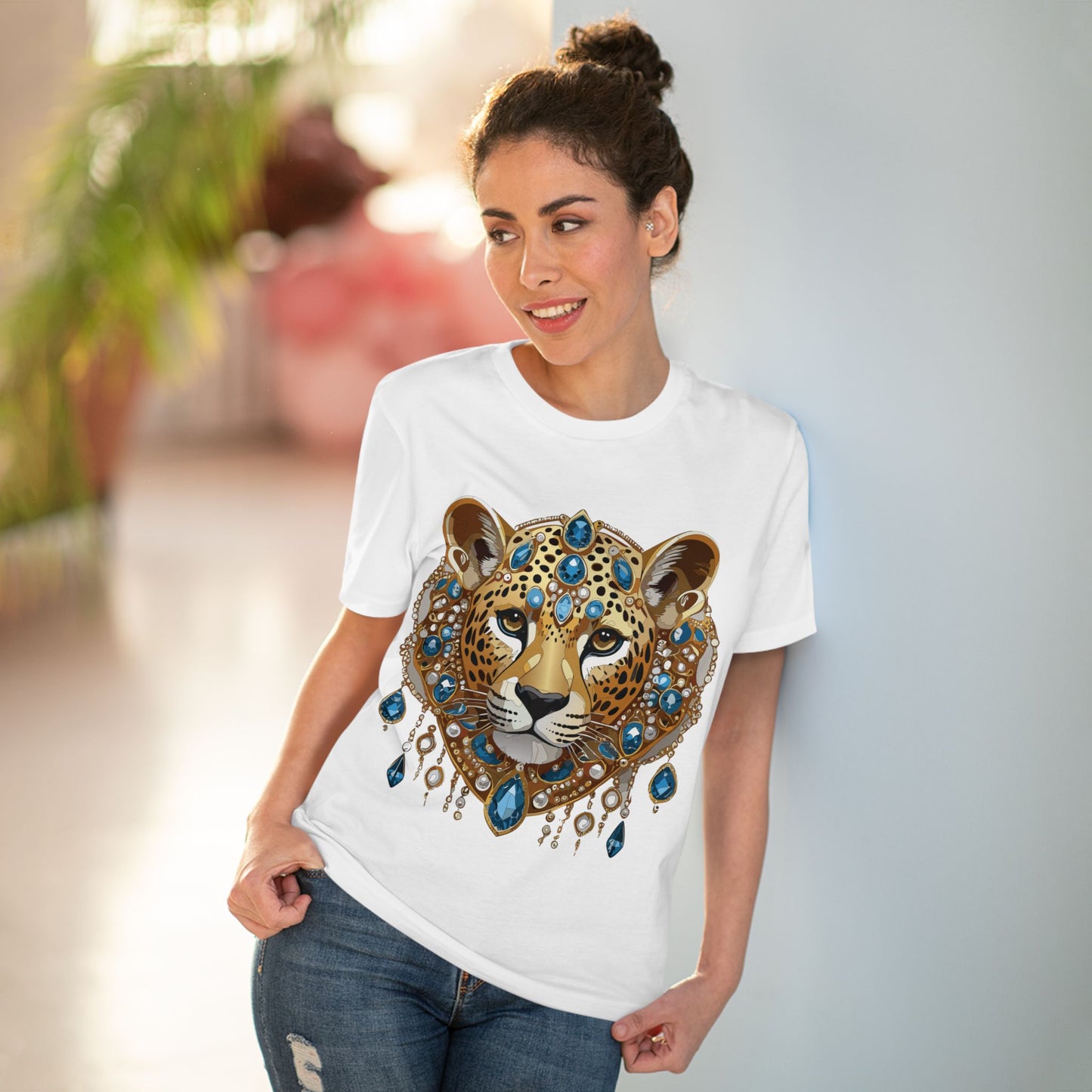 Organic T-shirt with Animals - Cheetah