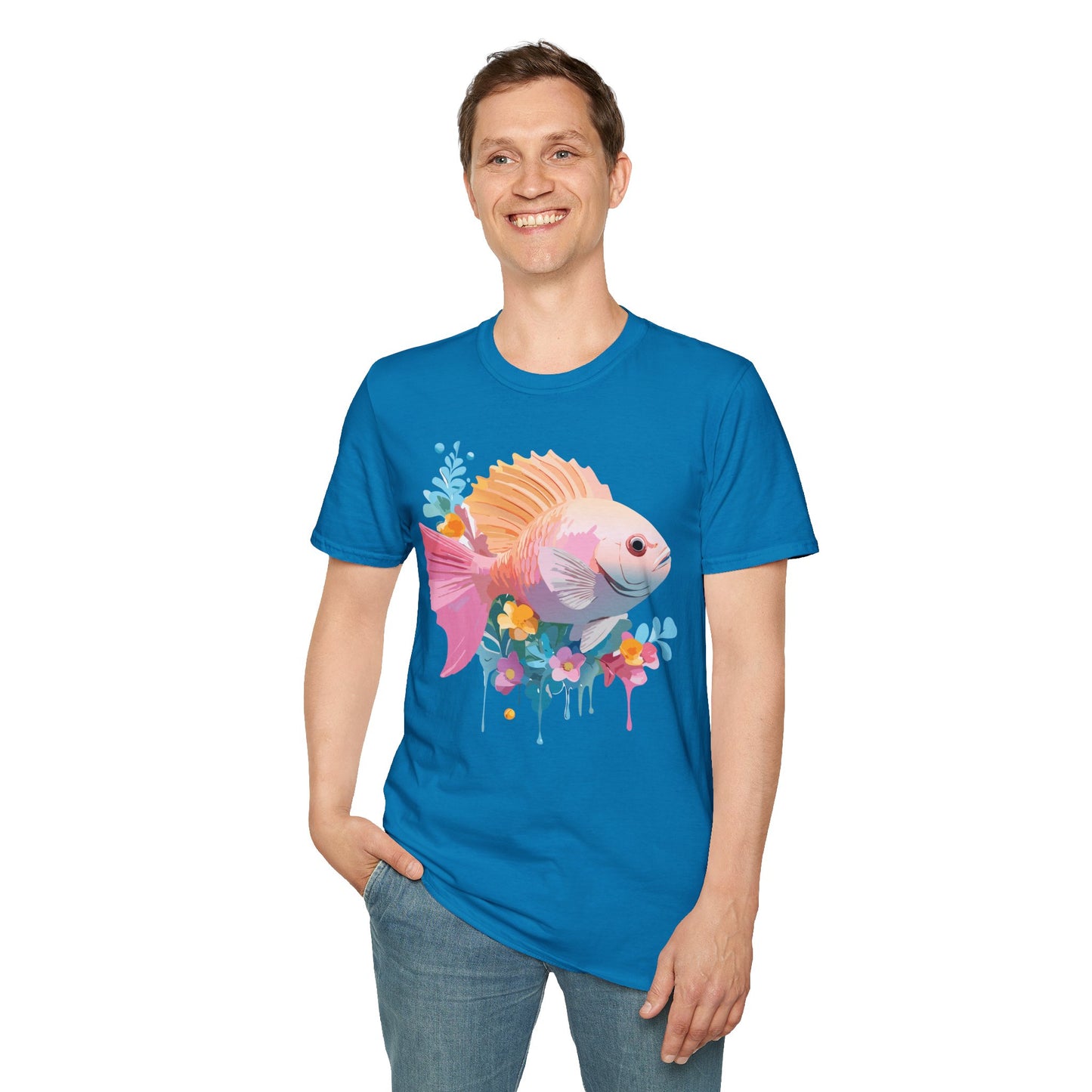 Fish Art Design Shirt, T Shirt with Fish, Graphic Shirt, Tee Shirt with Graphic Design, Shirt with Fish Graphic Art