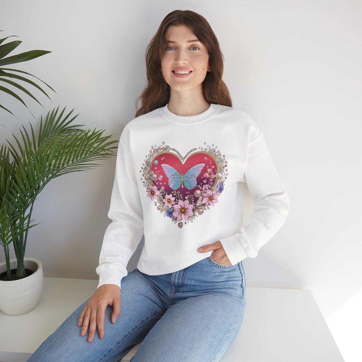 Floral Heart Sweatshirt, Floral Love Sweatshirt, Valentine's Day Sweatshirt, Heart Floral Sweatshirt