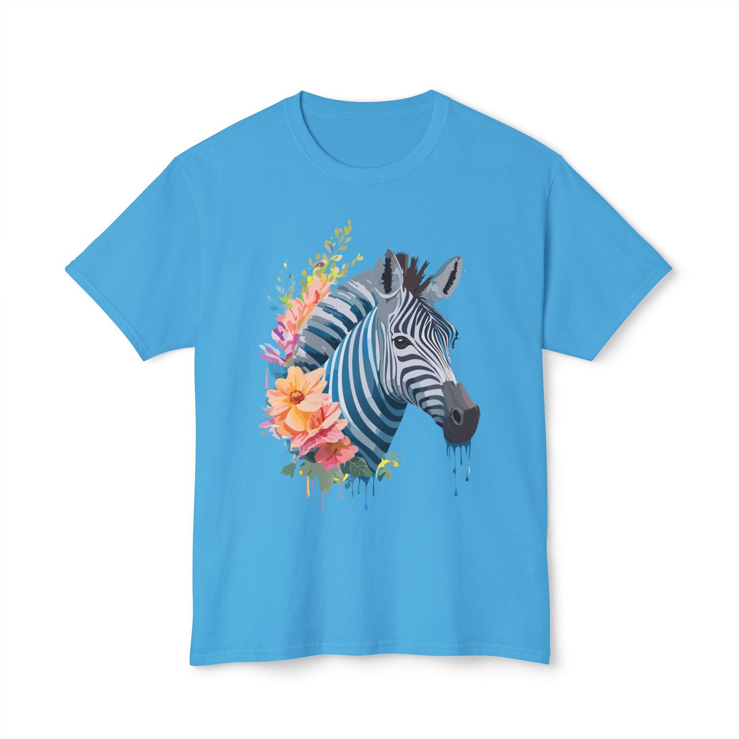 Zebra T-Shirt, Vintage Zebra Tee, Floral Tees, Zebra Art Design Shirt, Tee Shirt with Zebra 4