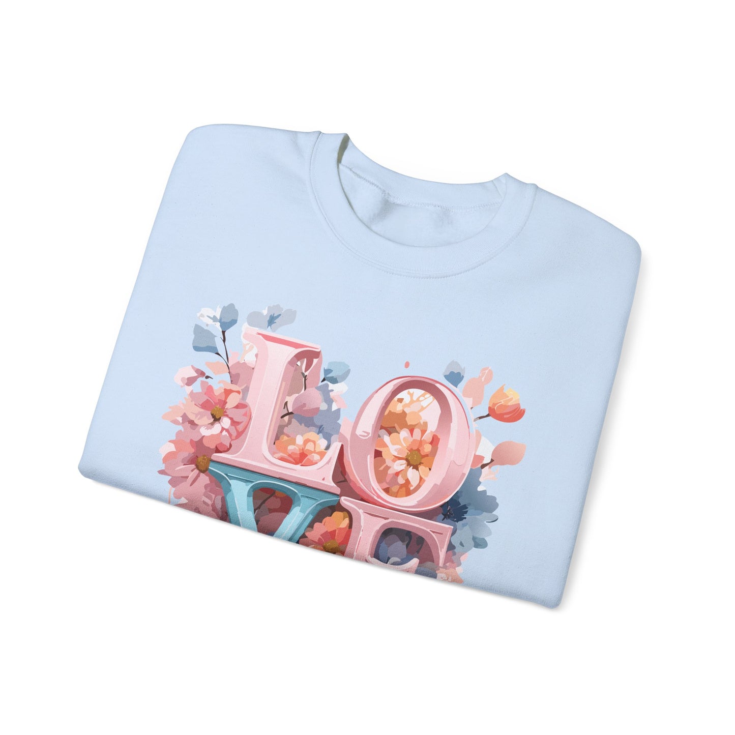 Floral Love Sweatshirt, Valentine's Day Sweatshirt, Love Flower Sweatshirt