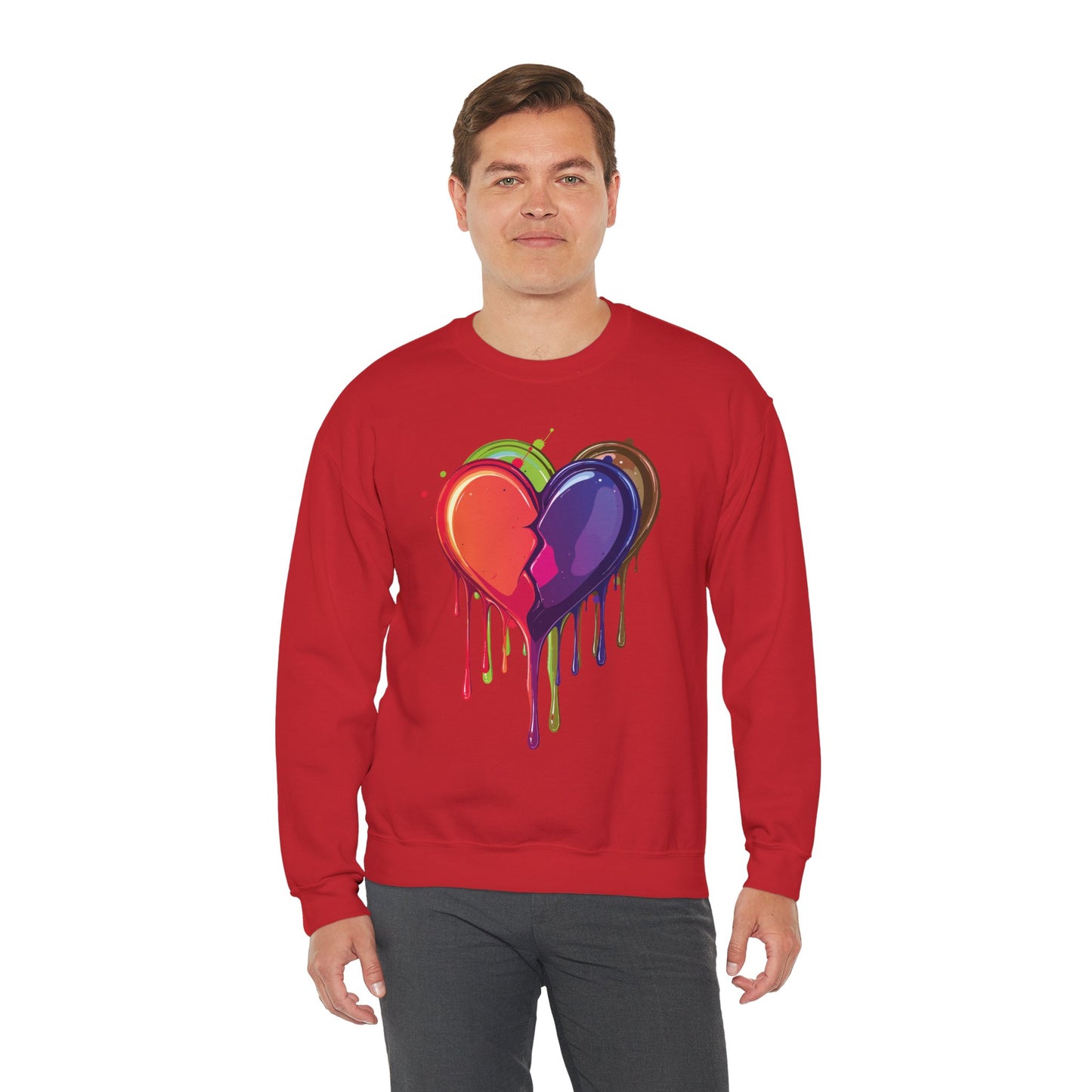 Double Bleeding Heart Sweatshirt, Big Heart Sweatshirt, Love Sweatshirt, Valentine's Day Sweatshirt, Heart Sweatshirt 119