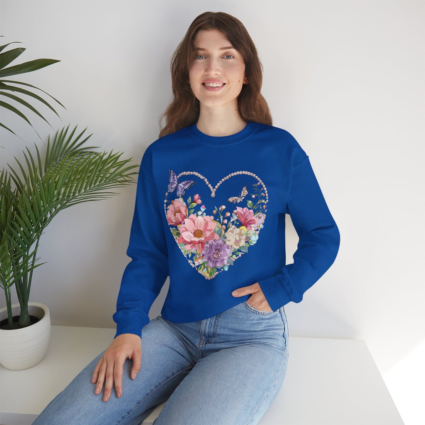 Floral Heart Sweatshirt, Floral Love Sweatshirt, Valentine's Day Sweatshirt, Heart Floral Sweatshirt