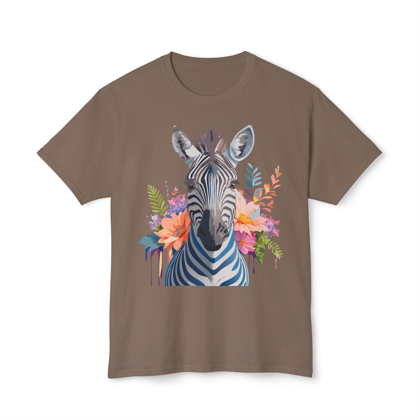 Zebra T-Shirt, Vintage Zebra Tee, Floral Tees, Zebra Art Design Shirt, Tee Shirt with Zebra 5