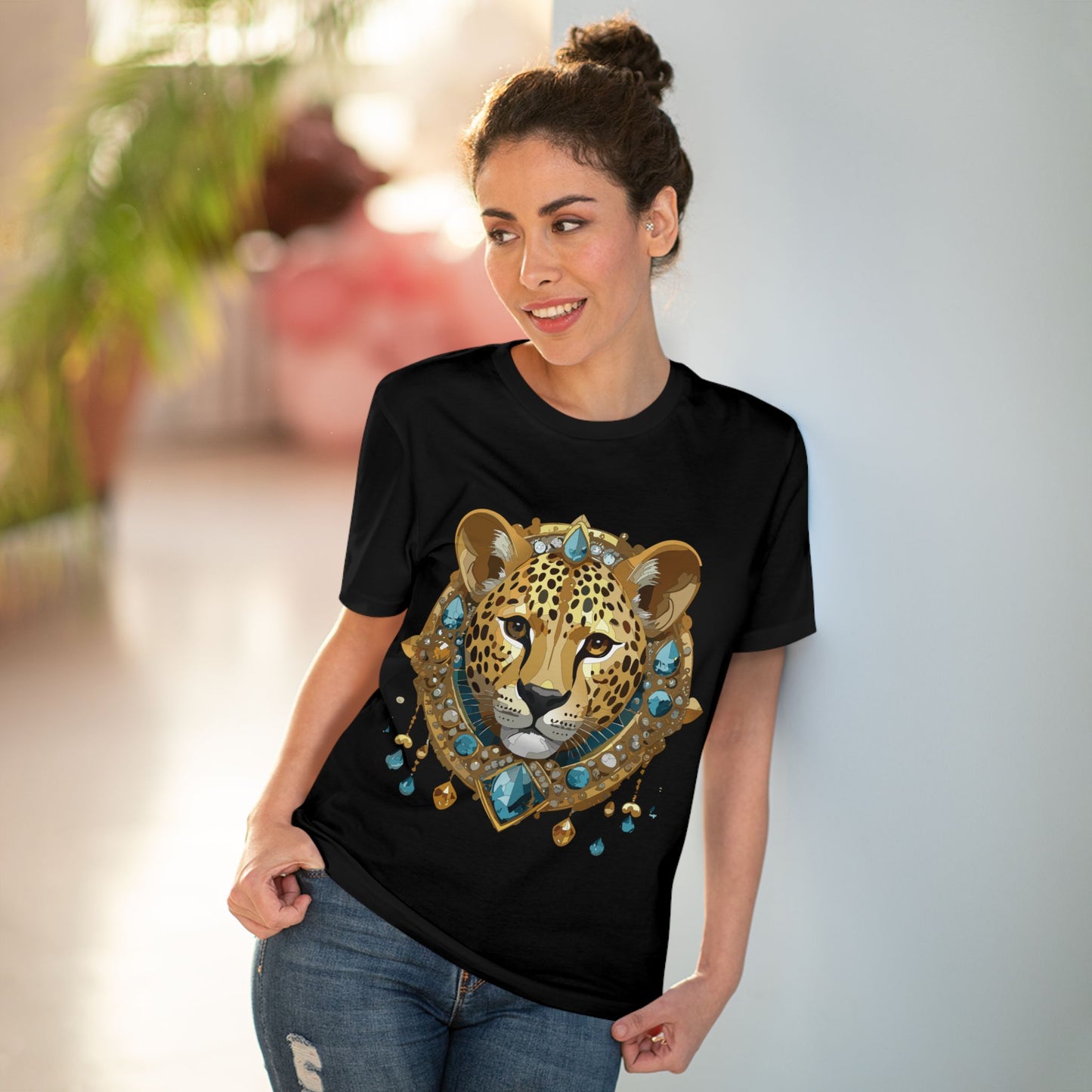 Organic T-shirt with Animals - Cheetah