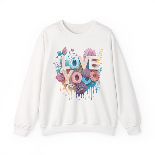 Floral Love Sweatshirt, Valentine's Day Sweatshirt, Love Flower Sweatshirt