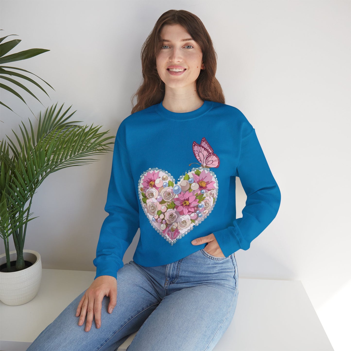 Floral Heart Sweatshirt, Floral Love Sweatshirt, Valentine's Day Sweatshirt, Heart Floral Sweatshirt