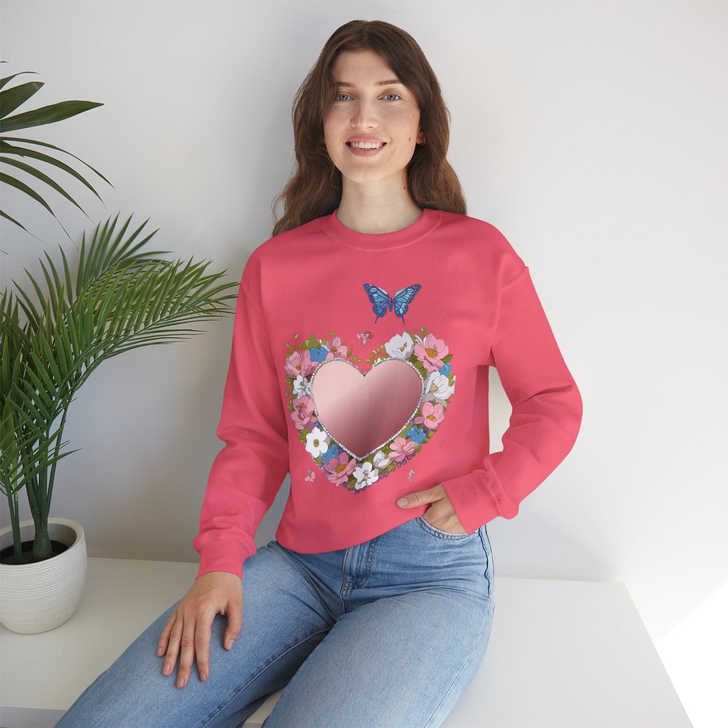 Floral Heart Sweatshirt, Floral Love Sweatshirt, Valentine's Day Sweatshirt, Heart Floral Sweatshirt