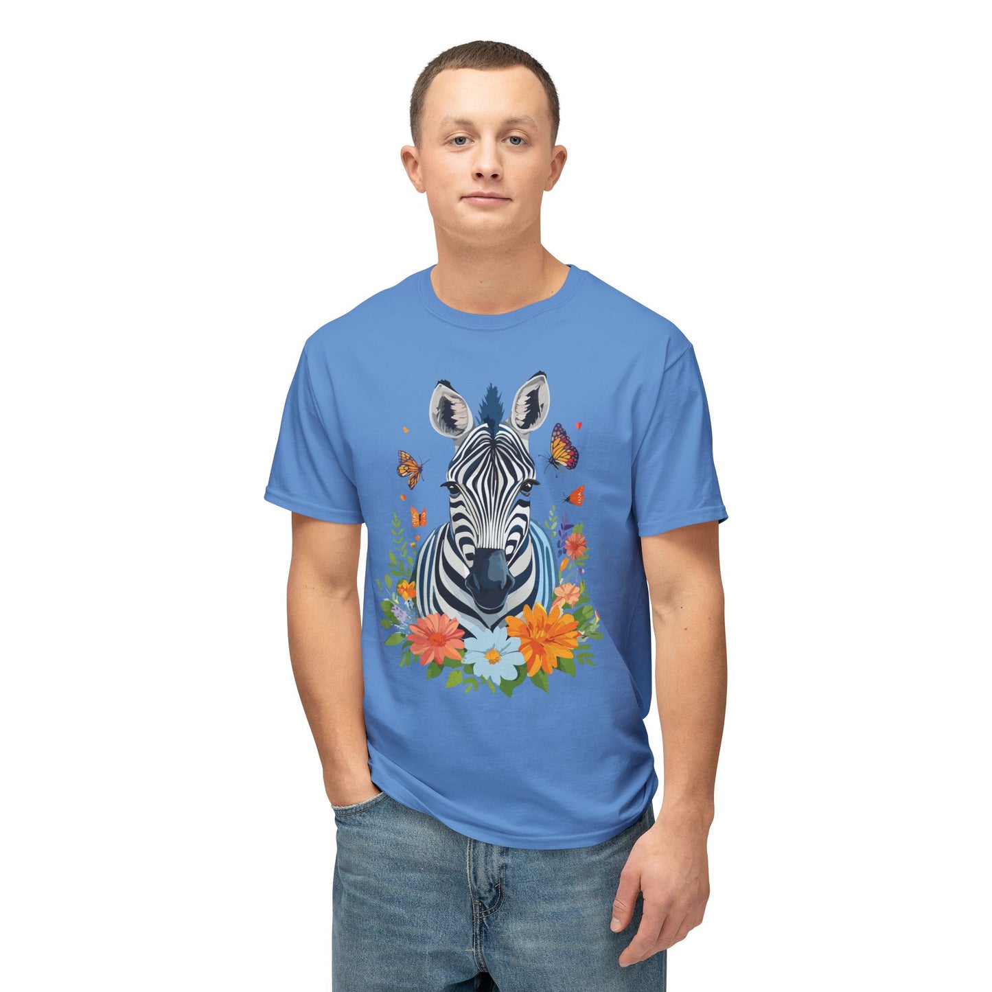 Zebra T-Shirt, Vintage Zebra Tee, Floral Tees, Zebra Art Design Shirt, Tee Shirt with Zebra 8