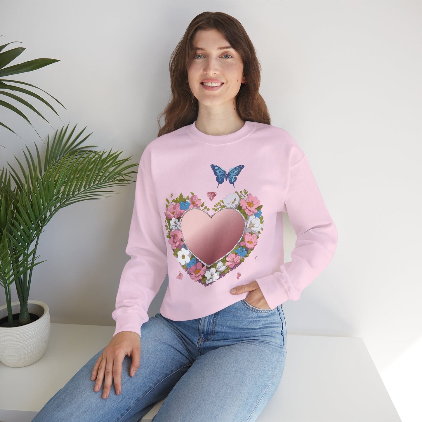 Floral Heart Sweatshirt, Floral Love Sweatshirt, Valentine's Day Sweatshirt, Heart Floral Sweatshirt