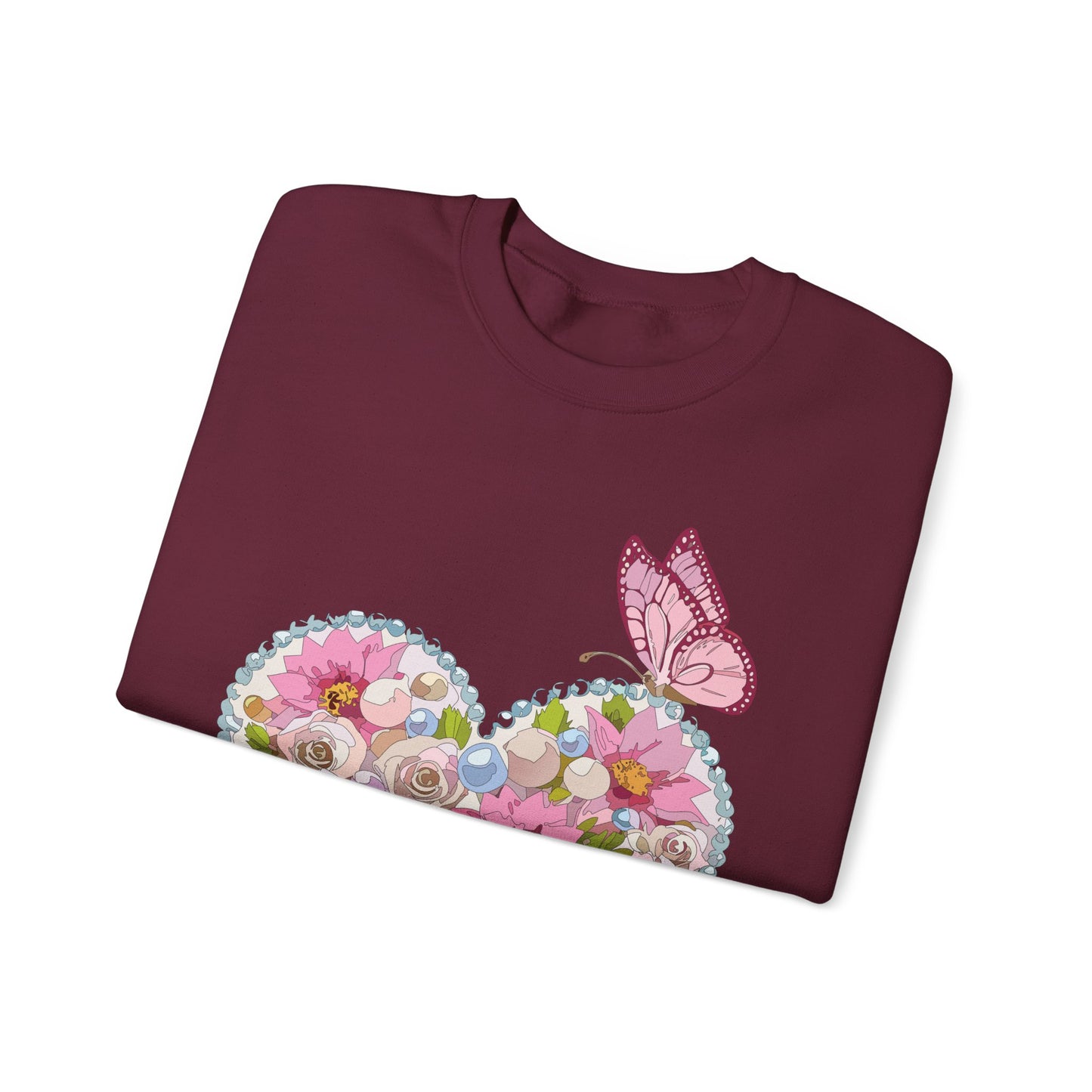 Floral Heart Sweatshirt, Floral Love Sweatshirt, Valentine's Day Sweatshirt, Heart Floral Sweatshirt