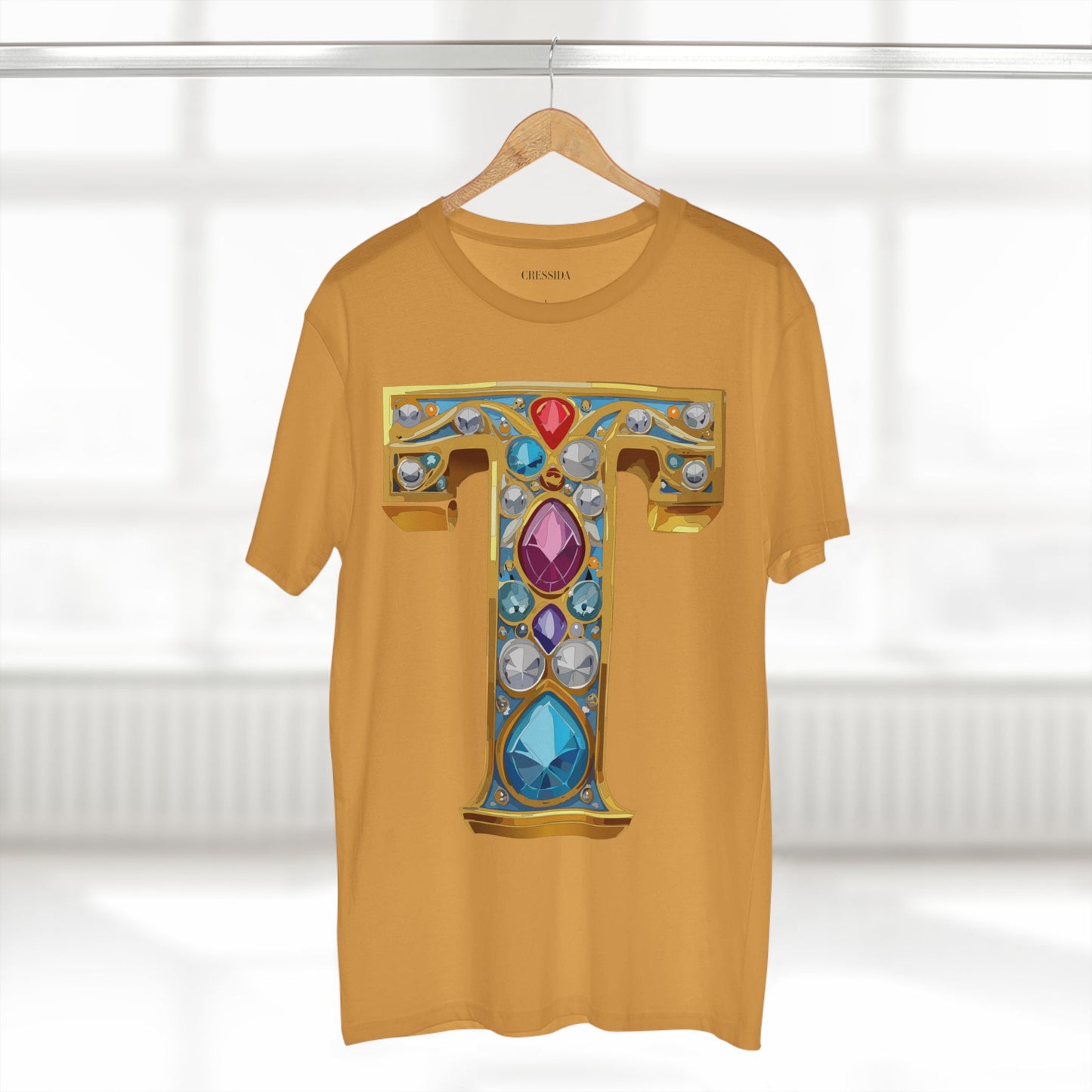 Letter Shirt, Shirt with Letters, Tee Shirt with Gold Letters