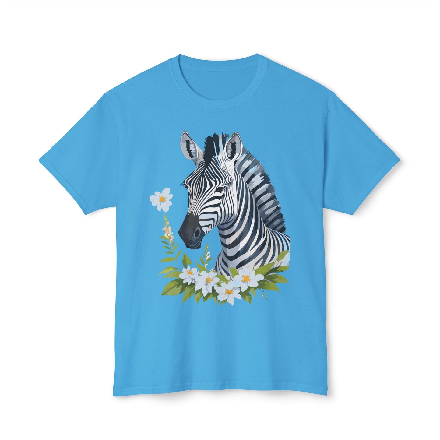 Zebra T-Shirt, Vintage Zebra Tee, Floral Tees, Zebra Art Design Shirt, Tee Shirt with Zebra 1