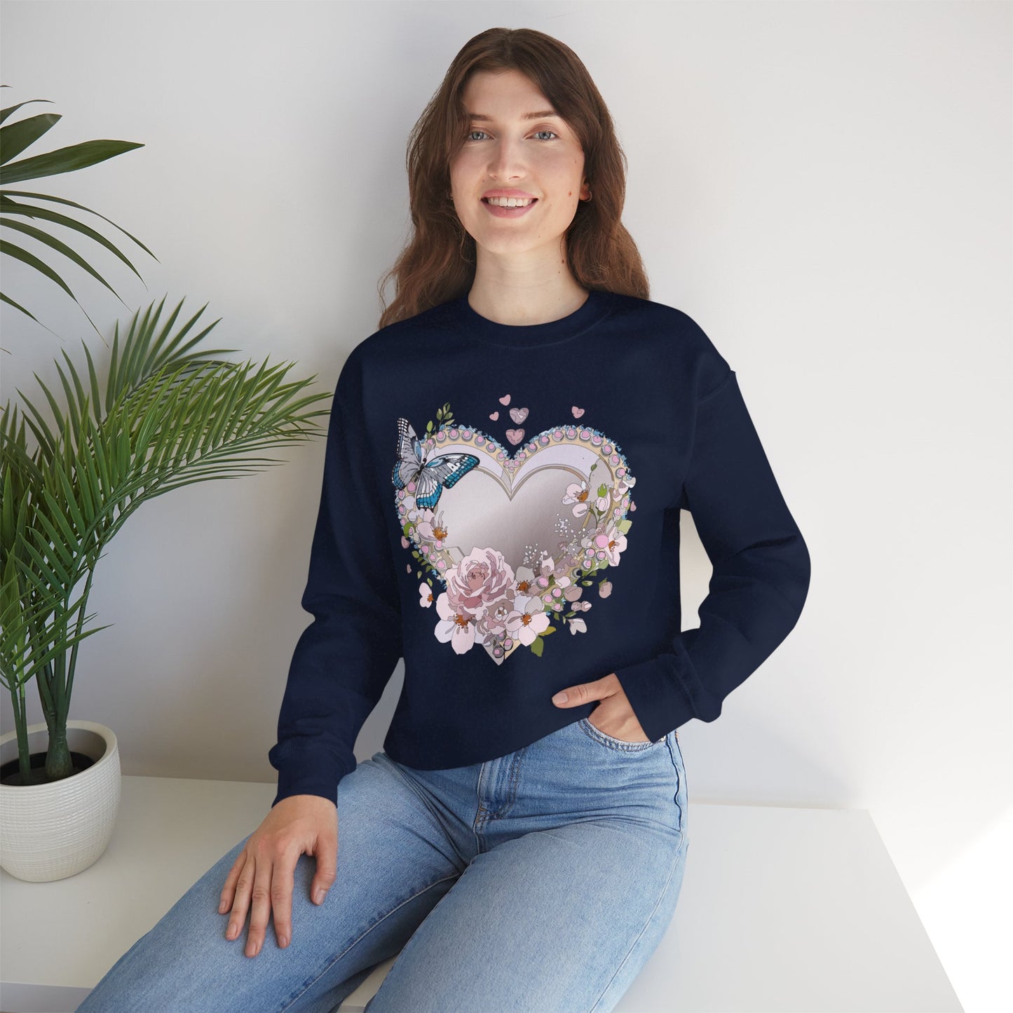 Floral Heart Sweatshirt, Floral Love Sweatshirt, Valentine's Day Sweatshirt, Heart Floral Sweatshirt