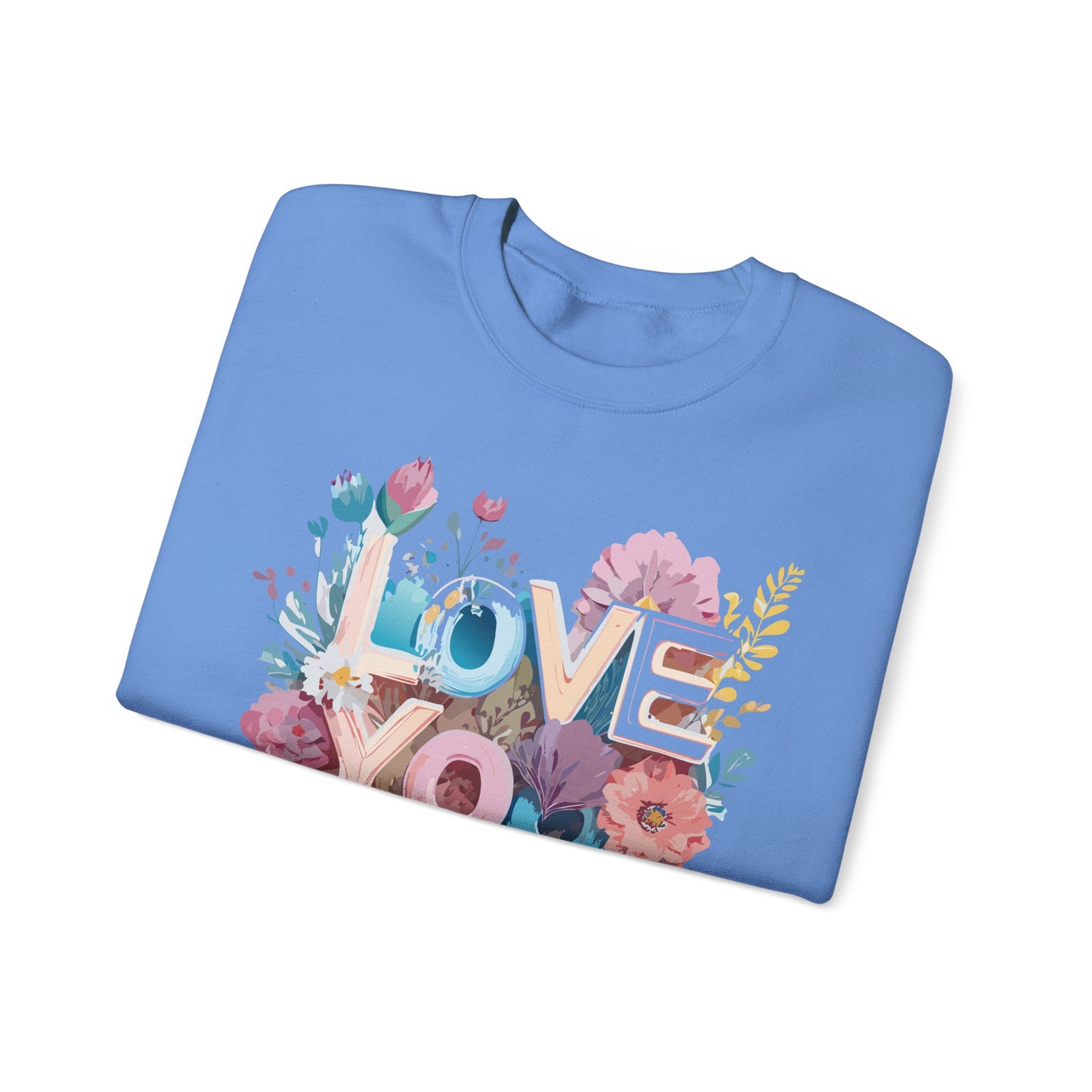 Floral Love Sweatshirt, Valentine's Day Sweatshirt, Love Flower Sweatshirt