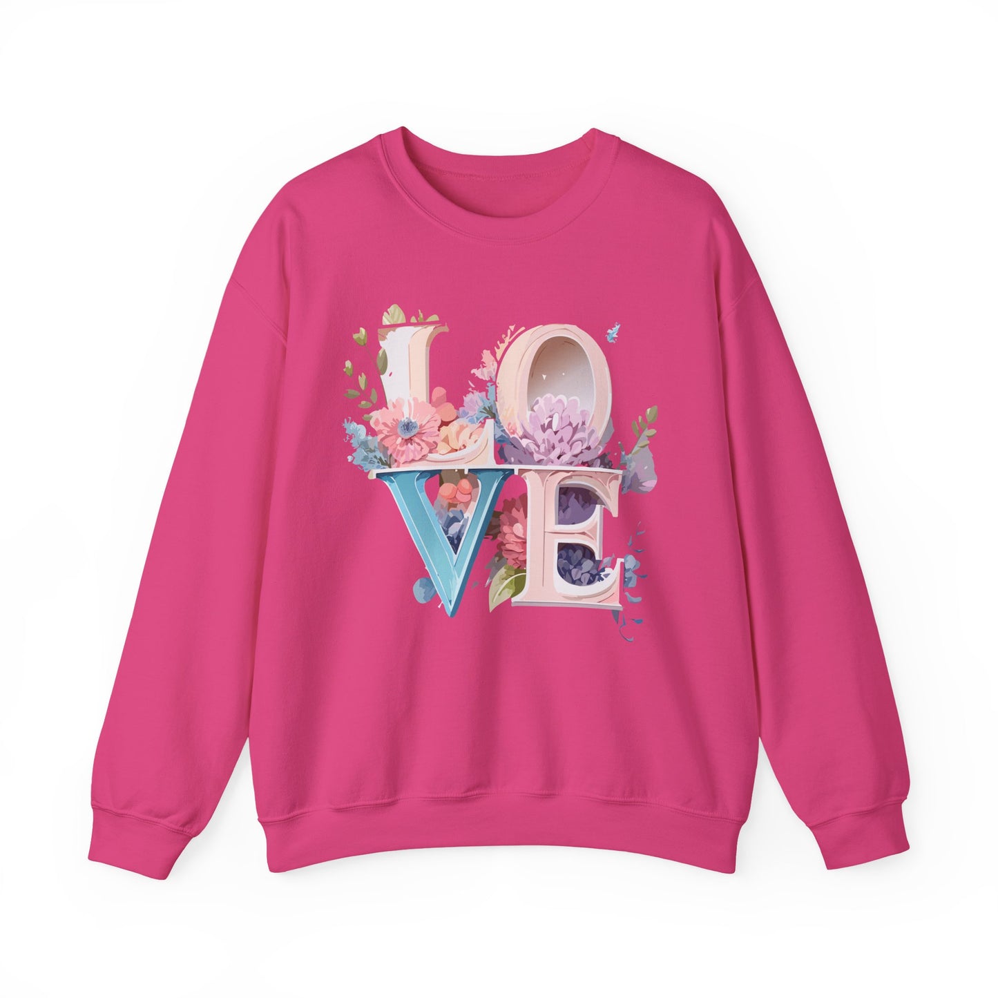 Floral Love Sweatshirt, Valentine's Day Sweatshirt, Love Flower Sweatshirt