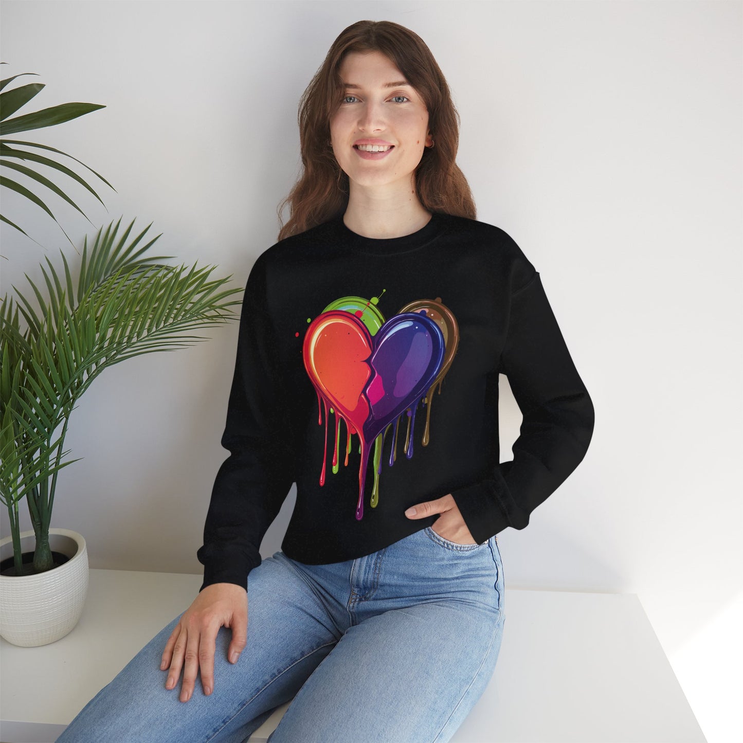 Double Bleeding Heart Sweatshirt, Big Heart Sweatshirt, Love Sweatshirt, Valentine's Day Sweatshirt, Heart Sweatshirt 119