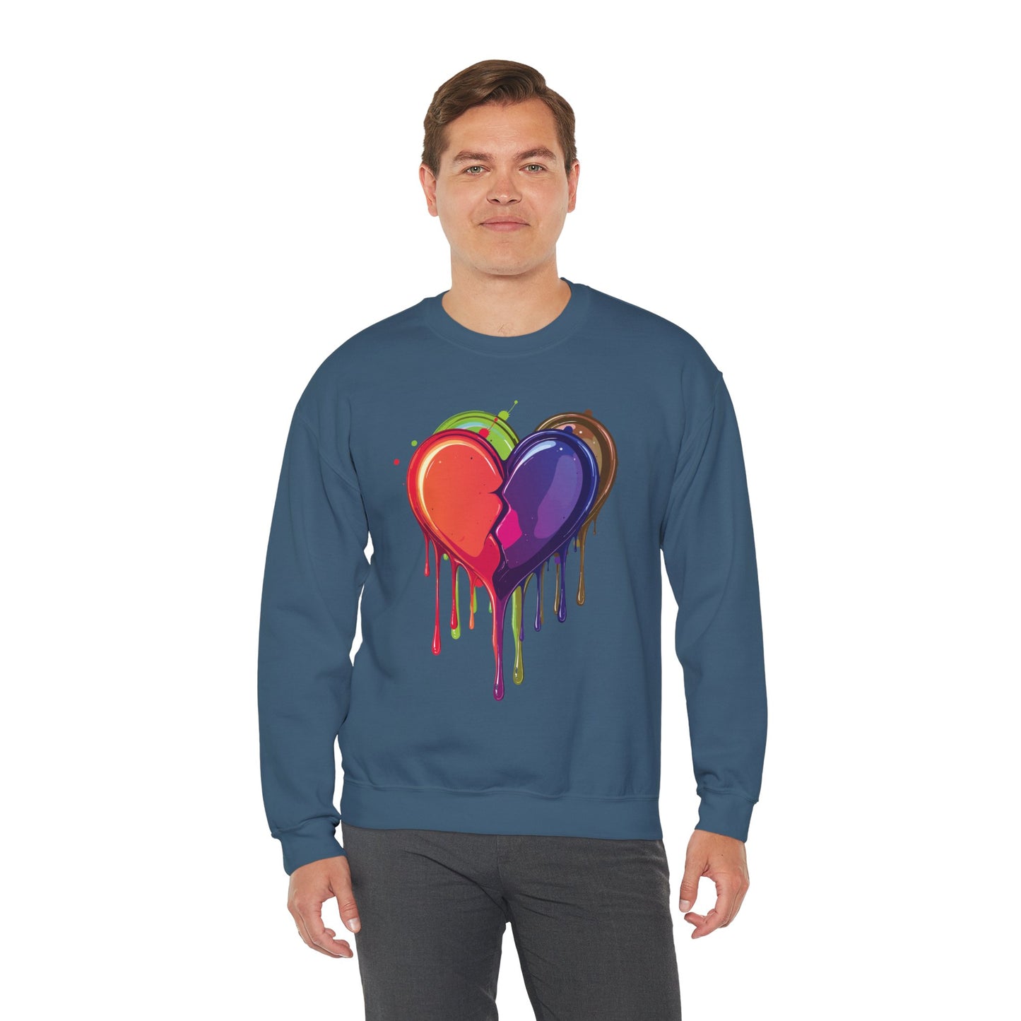Double Bleeding Heart Sweatshirt, Big Heart Sweatshirt, Love Sweatshirt, Valentine's Day Sweatshirt, Heart Sweatshirt 119