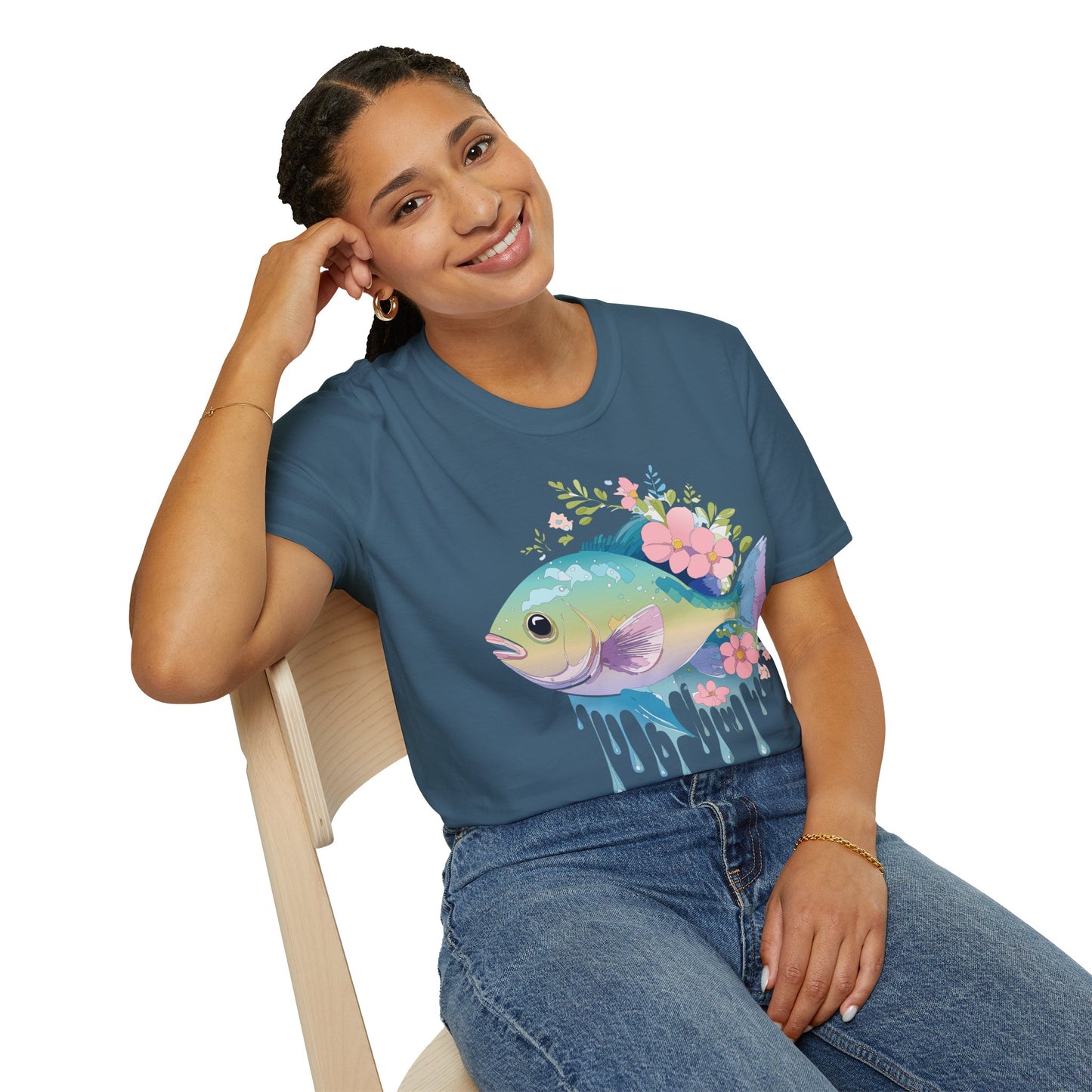 Fish Art Design Shirt, T Shirt with Fish, Graphic Shirt, Tee Shirt with Graphic Design, Shirt with Fish Graphic Art