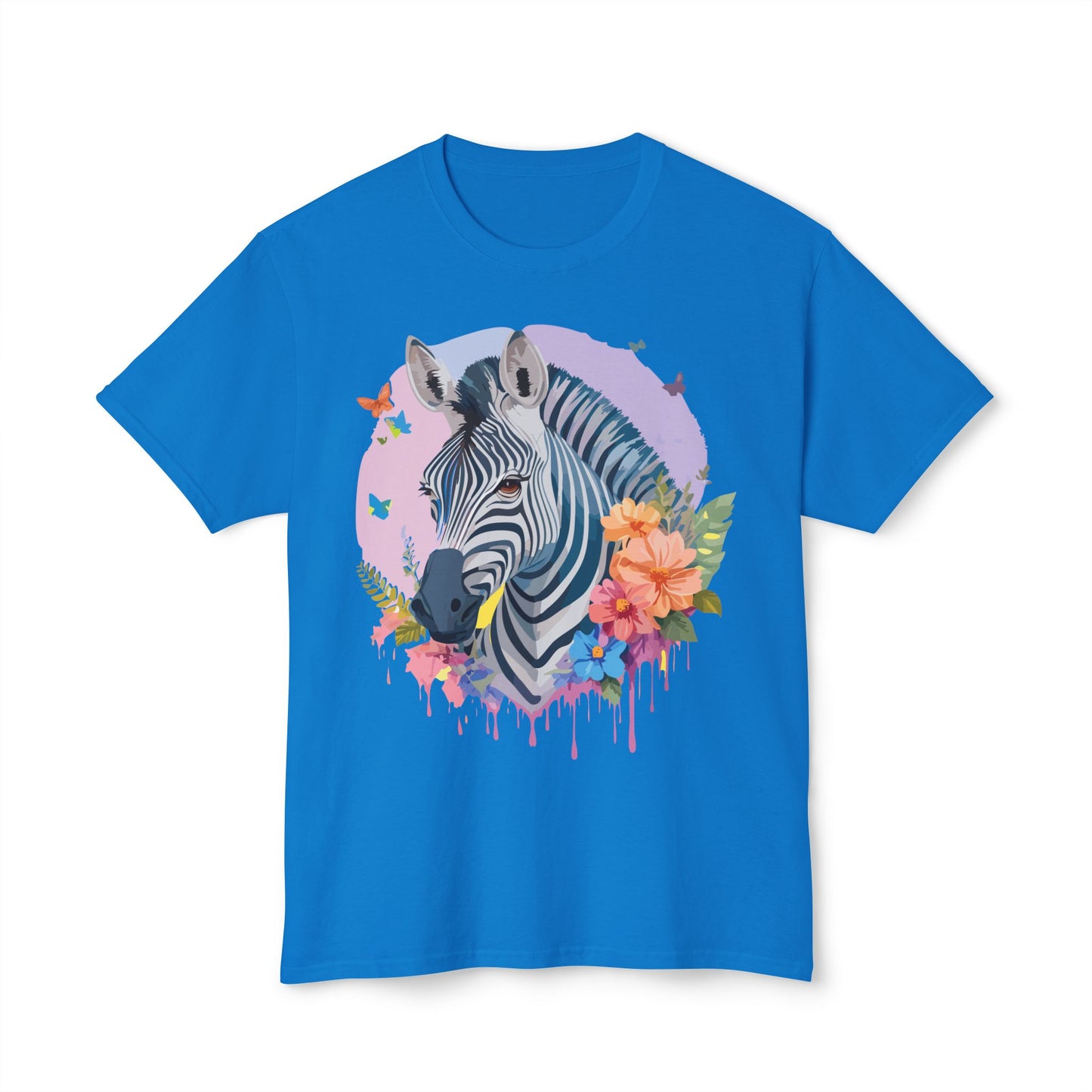 Zebra T-Shirt, Vintage Zebra Tee, Floral Tees, Zebra Art Design Shirt, Tee Shirt with Zebra 3