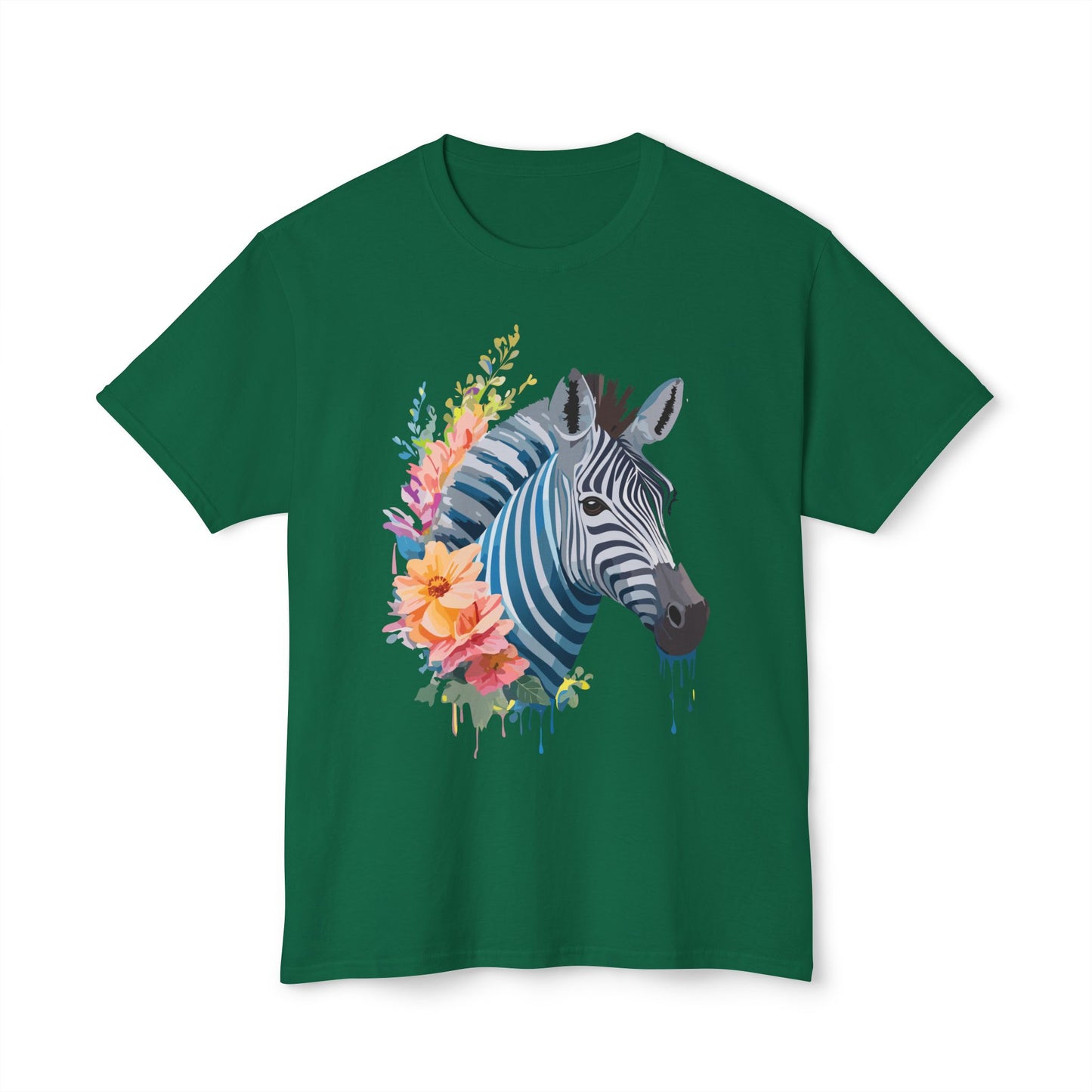 Zebra T-Shirt, Vintage Zebra Tee, Floral Tees, Zebra Art Design Shirt, Tee Shirt with Zebra 4