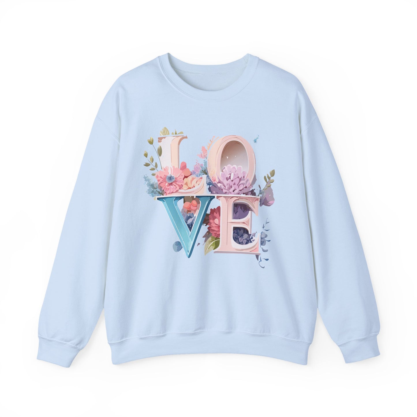 Floral Love Sweatshirt, Valentine's Day Sweatshirt, Love Flower Sweatshirt