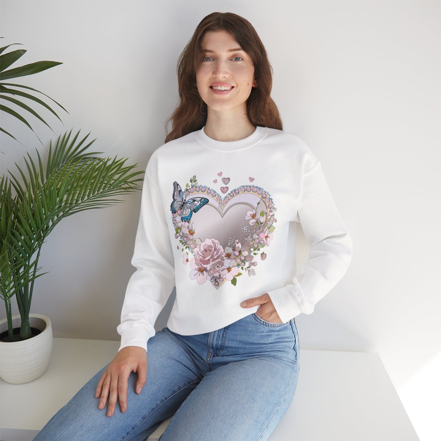 Floral Heart Sweatshirt, Floral Love Sweatshirt, Valentine's Day Sweatshirt, Heart Floral Sweatshirt