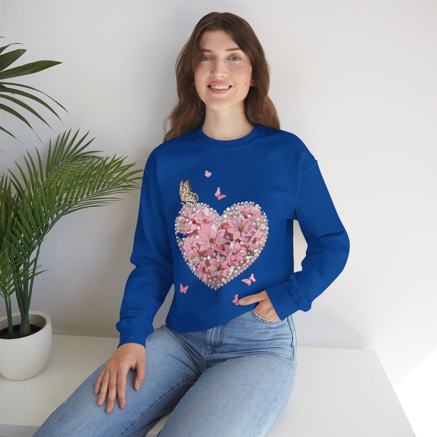 Floral Heart Sweatshirt, Floral Love Sweatshirt, Valentine's Day Sweatshirt, Heart Floral Sweatshirt